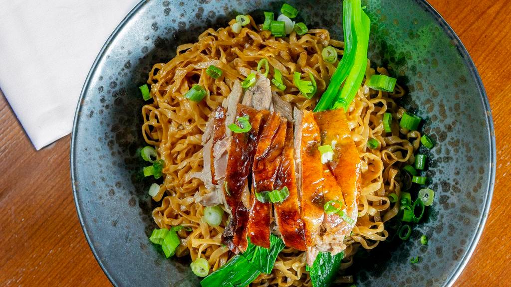12. Roast Duck with Dried Egg Noodles in XO Sauce · Spicy