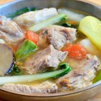 Sinigang  · Tamarind-flavored soup made with tender pork ribs, eggplant and spinach. Gluten Free.

Size ...