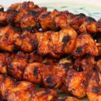 Chicken BBQ (skewered)  · Chicken thighs marinated in our in-house BBQ sauce, skewered on bamboo sticks and grilled un...
