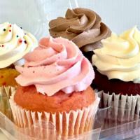 Pack (4) Cupcakes · Four delicious cupcakes of your flavor choice with light and fluffy frosting.