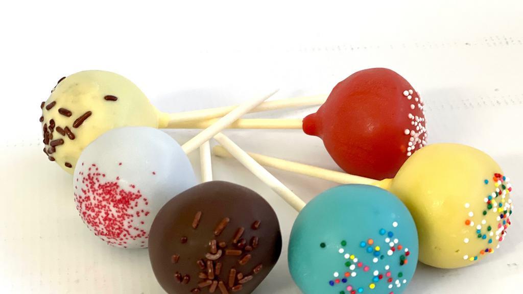 Pack (6) Cake Pops · Pick up to 6 flavors of cake pops . Cake pops are individually wrapped and packaged in a box of 6.