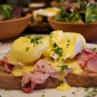 Eggs Benedict · Fra'Mani ham / two organic poached eggs /  hollandaise