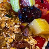 Fruit, Yogurt & Granola · Seasonal fruit / Straus yogurt & house-made granola (contains nuts)
