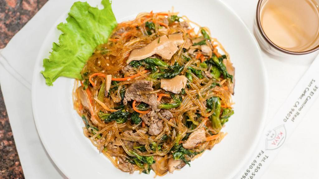 Japchae / 잡채 · stir-fried glass noodles w/ beef & vegetables.