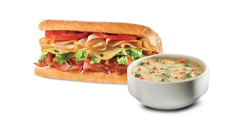 Pair Up Sub & Soup · Four inches sub and soup. 440-760 cal.