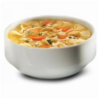 Chicken Noodle Soup · Chicken, carrots, celery, parsley, bow tie noodles.