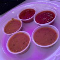 Chutney (Red chili/ Homemade tomato sauce)  · Red chili sauce and Homemade tomato chutney