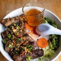 Bun Bo Nuong · Mai-que-lo marinated and grilled rib-eye with sesame seeds