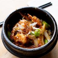 Claypot Shrimp · Caramelized shrimp, fried shallots, scallions