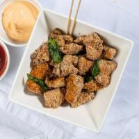 Basil Popcorn Chicken (Gà chiên rau quế) · Spicy. House cut and marinated chicken with 10 spices. Coated and fried in potato flour and ...