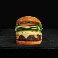 Hot Hot Jala Burger · American beef patty topped with melted cheese, jalapenos, lettuce, tomato, onion, and pickle...