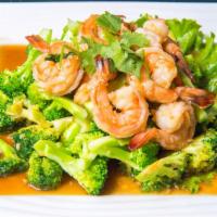 F07. Pad Broccoli · your choice of shrimp, chicken, pork or beef, sautéed with broccoli soy sauce, hoisin sauce ...