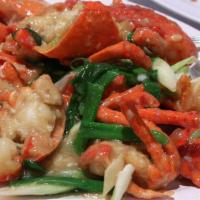 Stir Fried Lobster w Scallions 姜葱龙虾 · Stir Fried Lobster w Scallions 姜葱龙虾