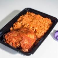 Chicken & Jollof Rice · This Nigerian Style Savory & Sweet Jollof Rice 
(well seasoned tomato and red bell pepper st...