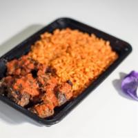 Beef & Jollof Rice · This Nigerian Style Savory & Sweet Jollof Rice 
(well seasoned tomato and red bell pepper st...