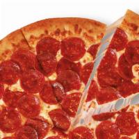 Extramostbestest Stuffed Crust Pepperoni · Large round pizza with more Pepperoni and Cheese than our Classic pizza, plus a ring of chee...