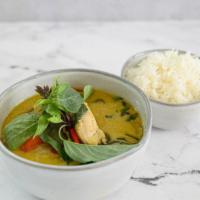 Green Curry with Rice set  · House made Thai Green curry with your choice of protein.