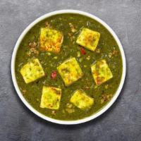Saag Tofu · Spinach cooked with tender pieces of tofu with mild spices.