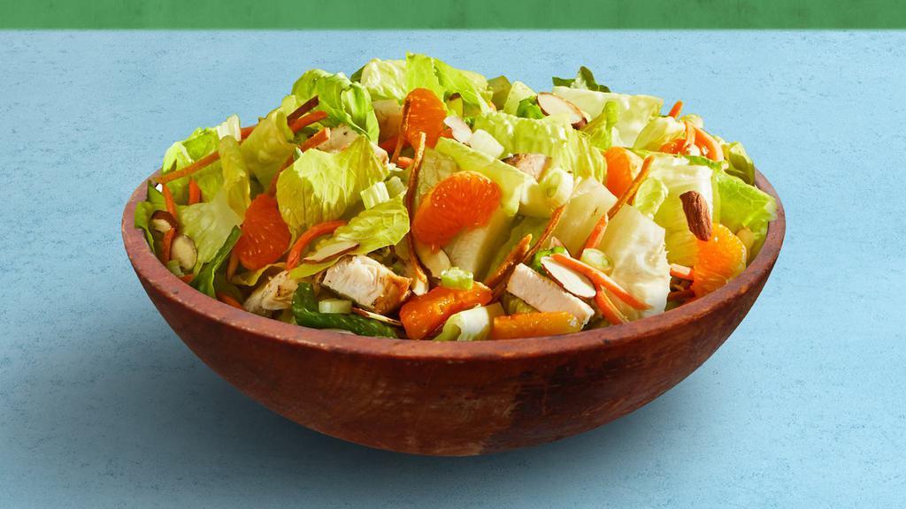 Chinese Chicken Salad · Choice of greens, romaine, mandarin oranges, shredded carrots, almonds, and grilled chicken, tossed with your choice of dressing.