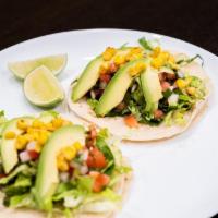 Avocado Taco · Corn o Flour tortilla filled with avocado and topped with lettuce, fresh salsa, and grilled ...