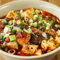Tingly Mapo Tofu · Spicy level two. Sichuan peppercorn, soft tofu.