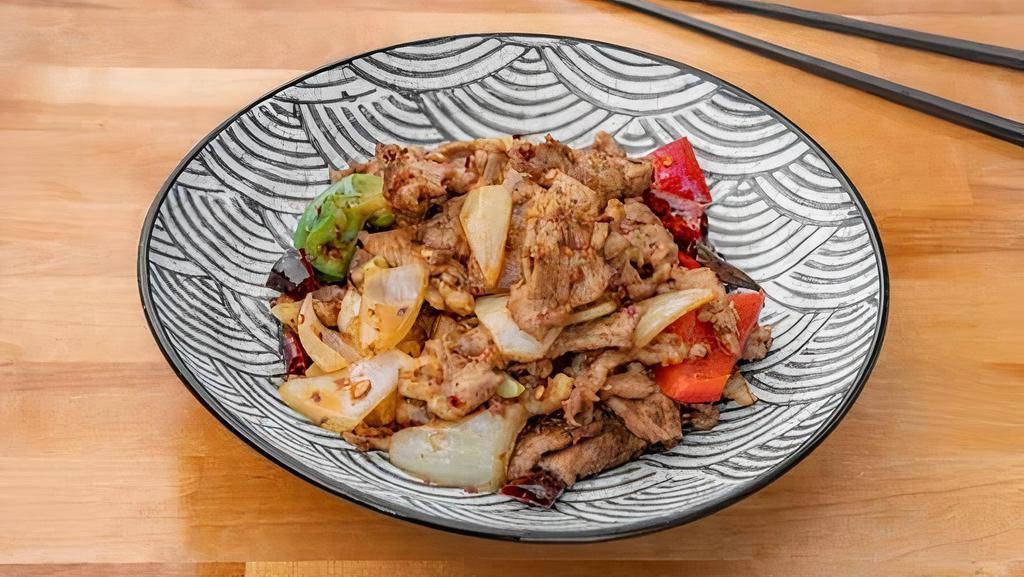 R4. Mongolian Cumin Lamb · Lamb, sauteed with bell pepper, onion, ginger, and cumin seeds.