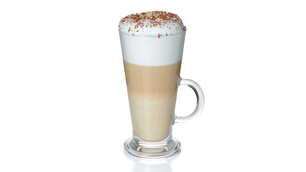 Cafe Mocha · Freshly pulled espresso shot & a rich chocolate syrup mixed with steamed milk and a light layer of foam.