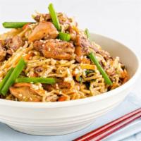Chicken Chow Mein · Exotic chicken chow mein stir-fried with mixed vegetables, indo-chinese spiced and protein.