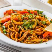 Vegetable Chow Mein · Classic stir-fried noodles mixed with fresh vegetables and indo-chinese spices.
