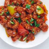 Chicken Manchurian · Indo-chinese classic chicken appetizer served with hot garlic sauce.