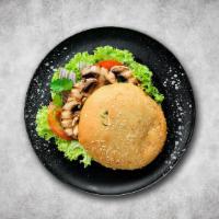 Mushroom Swiss Burger · 1/3 lb. patty made to order with lettuce, red onion, tomatoes, mayo, ketchup, mustard, mushr...