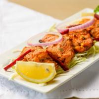 Fish Tikka Kabab · Fish cubes marinated in spices and roasted in tandoor.