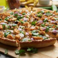 Vegan Chicken Tikka Masala Pizza Twist · This pizza has our signature vegan tikka sauce, signature vegan cheese, fresh mushrooms, cri...
