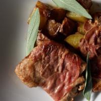 Saltimbocca alla Romana · Pounded veal, Prosciutto di parma in butter and sage sauce