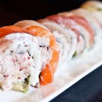 Rainbow Roll · Assorted fish over crab salad and avocado.