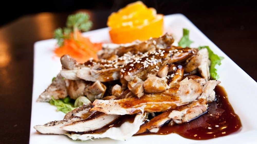 Chicken Teriyaki · Grilled and served with soup, salad and rice.