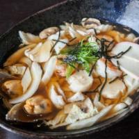 Seafood Udon · Assorted seafood noodle in homemade broth.