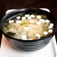 Miso Soup · Tofu, scallions and dried seaweed.