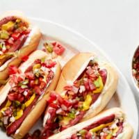 Hot Dog · Made with Nathans® all beef dog, topped with ketchup, mustard, and relish.
