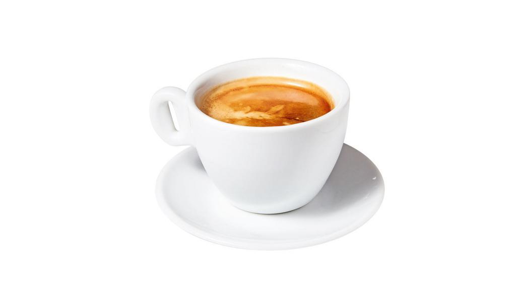 Americano (12 oz) · Freshly pulled espresso shot with hot water for a rich hot coffee beverage.