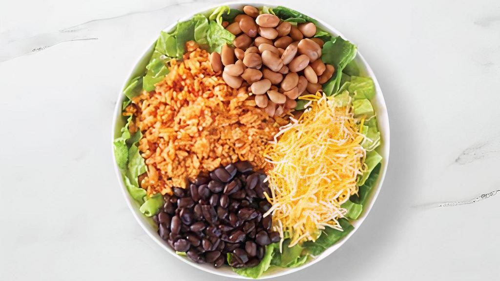 Bean & Cheese Bowl · Black or pinto beans, Spanish rice, and triple cheese.