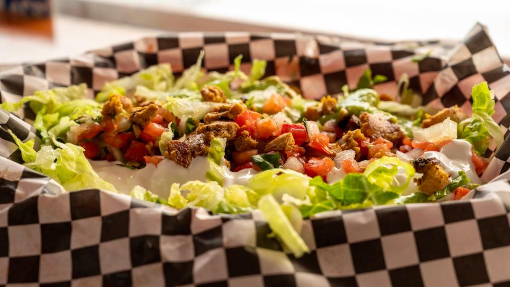 Supreme Bowl · Rice, Pico de Gallo, Lettuce, guacamole, Sour cream, Cheese, and choice of beans, choice of meat
(Adobada bowl will have Cilantro Dressing instead of sour cream)