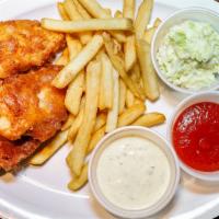Fish & Chips · Buttermilk fried cod with tartar sauce.