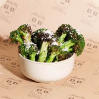 Charred Broccoli · Lemon, pecorino, calabrian chili, garlic confit