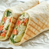 Grilled Chicken Wrap · A fresh wrap made with grilled chicken, tomatoes, cucumbers, lettuce, onions, and mayo.