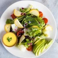 Spring Mix Green Salad · Cauliflower, cherry tomato, avocado, zucchini, honey mustard dressing