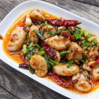Spicy Catfish (Pad Cha) · Catfish with peppercorn, bell peppers, aromatic wild ginger, basil, and chili paste.