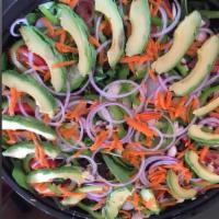 Fresh Garden Salad · Spring Mix with Carrots, Mushrooms, Tomatoes, Cucumbers. Radishes, Red Onions, Bell Peppers,...