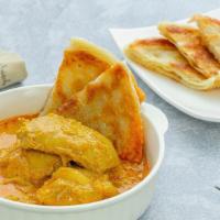 BUT. Palata Chicken · A flaky layered flatbread bread served with your choice of curry for dipping.