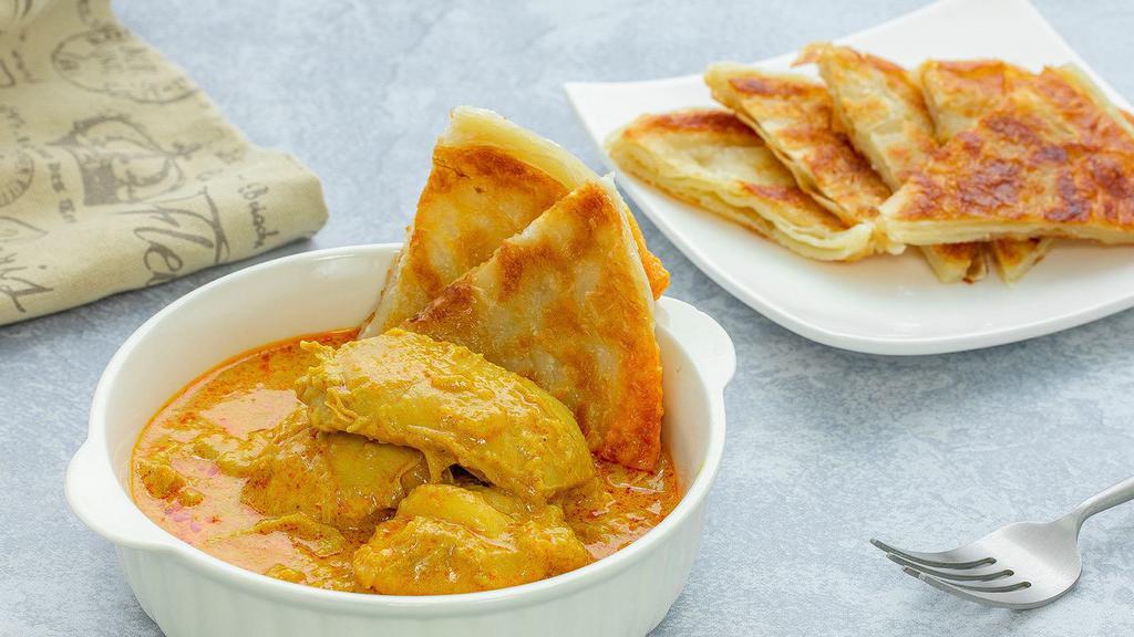 BUT. Palata Chicken · A flaky layered flatbread bread served with your choice of curry for dipping.